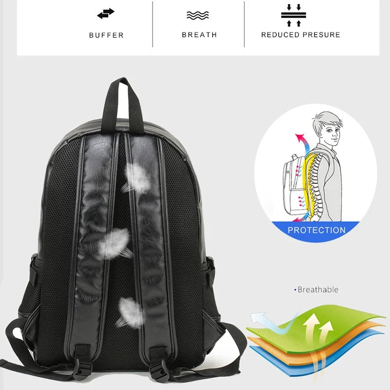 Casual Leather Backpack