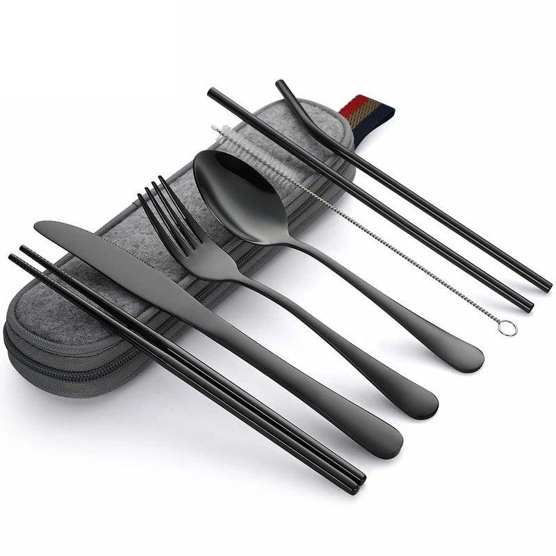 Reusable Stainless Steel Utensils Set with Case