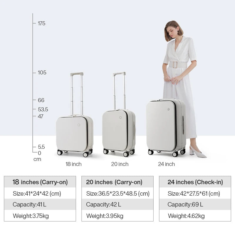 Aluminum Frame Carry On Rolling Luggage